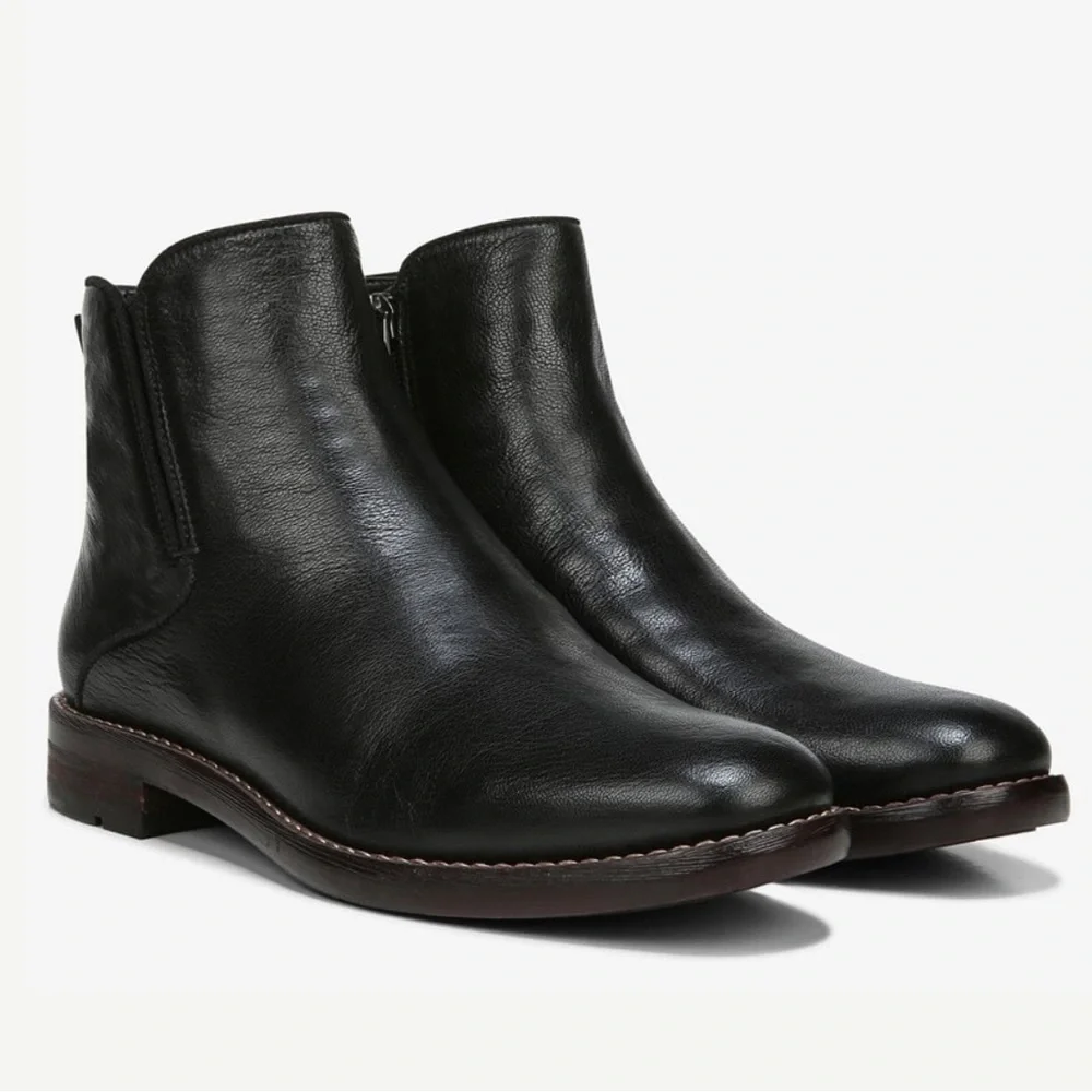 Franco Sarto Black Hand Finished Leather Marcus Booties